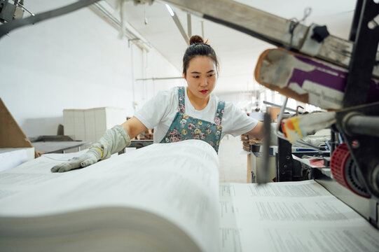 Female employer in printing industry
