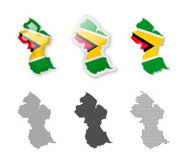 Guyana - Maps Collection. Six maps of different designs.