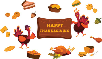 Thanksgiving Day Turkey Vector Collection