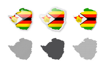 Zimbabwe - Maps Collection. Six maps of different designs.