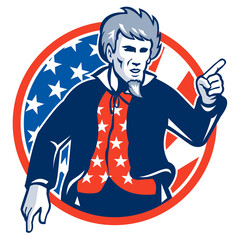 Uncle Sam American Pointing Finger Flag Retro
