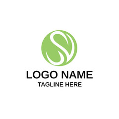 SV nature letter logo design