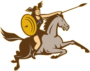 Valkyrie Riding Horse Retro