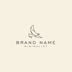 Minimalist Bird Logo Design Vector Icon
