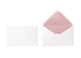 White and pink envelope by environmental materials for postage mail on transparent background - 532630020
