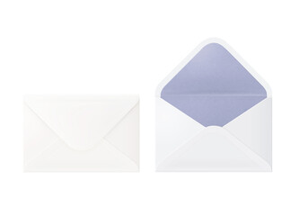 White and blue envelope by environmental materials for postage mail