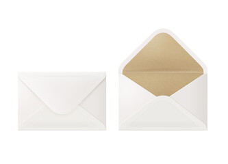 White and brown envelope by environmental materials for postage mail - 532630093