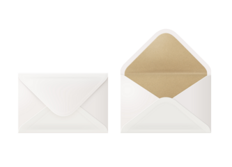 White and brown envelope by environmental materials for postage mail