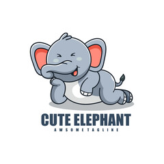 cute elephant character mascot design