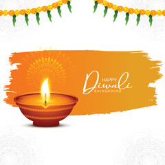 Fototapeta na wymiar Happy diwali oil lamp festival celebration card background