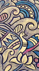 Indian carved wall art abstract background