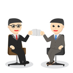 male businessman coffee cheers design