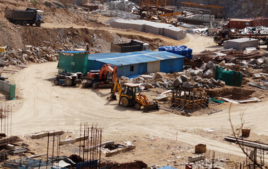 Civil Construction site with machinery