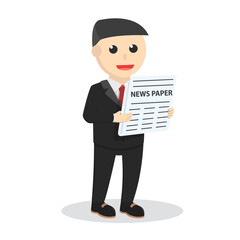 male businessman reading newspaper design