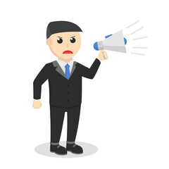 businessman shout on megaphone design