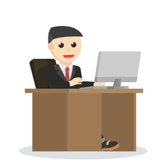 businessman work on office desk design character