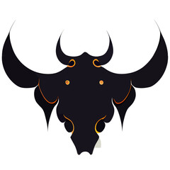 illustration vector of bull in tribal style isolated on white good for logo or customize your design