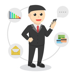 businessman work with gadget design