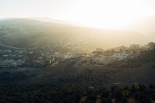 Jordanian landscape at sunset