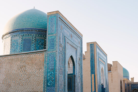 Shah-i-Zinda, facades of the necropolis, Samarkand, Uzbekistan
