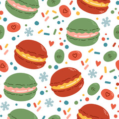 Christmas sweets pattern simple flat design vector