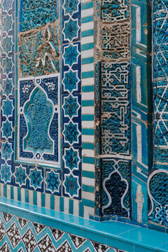 Mosaic detail in the Shah-i-Zinda necropolis, Samarkand
