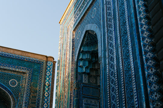Shah-i-Zinda, facades of the necropolis, Samarkand, Uzbekistan
