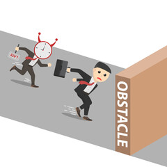 businessman jump over obstacle design