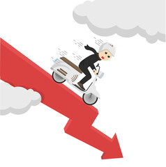 businessman speed down progress design