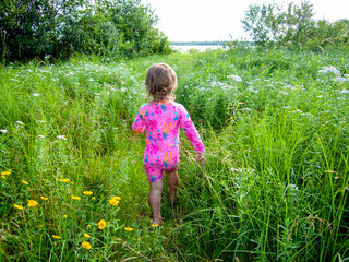 kids walks alone swimwear