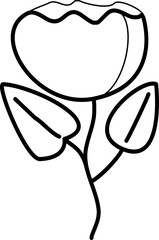 Hand drawn floral. Element pencil sketch flower.