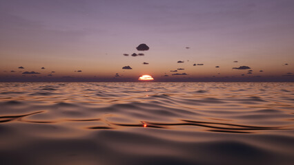 Naklejka premium Sunset over the ocean