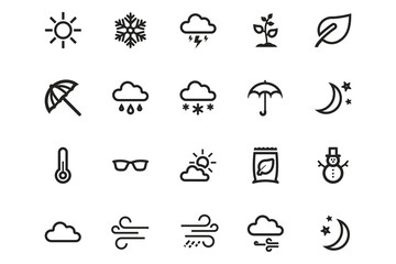 set of weather and season icons. vector design for applications, websites