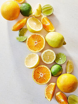 Flat Lay Cut Citrus 