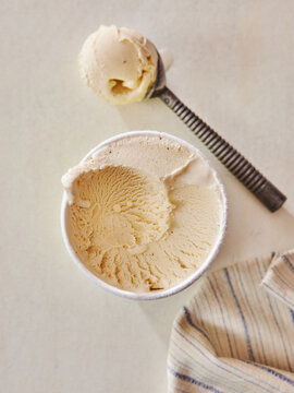 Flatlay Vanilla Ice Cream