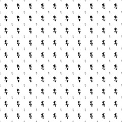 Square seamless background pattern from geometric shapes are different sizes and opacity. The pattern is evenly filled with big black carnivorous plant symbols. Vector illustration on white background