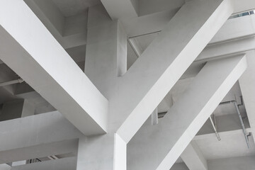 The complex structure of concrete buildings.