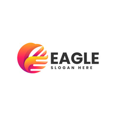 Vector Logo Illustration Eagle Gradient Colorful Style