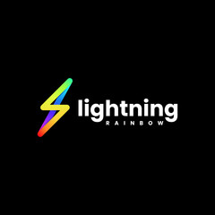 Fototapeta na wymiar Vector Logo Illustration Lightning Gradient Colorful Style