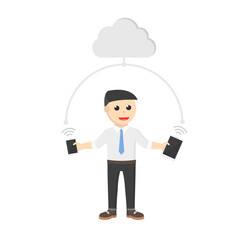 businessman gadget conection design people