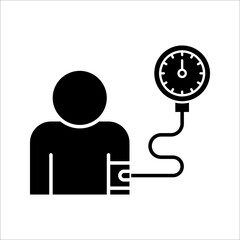 Vector illustration of a tensiometer. Equipment for measuring blood pressure icon on white background. EPS 10