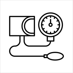 Vector illustration of a tensiometer. Equipment for measuring blood pressure icon on white background. EPS 10