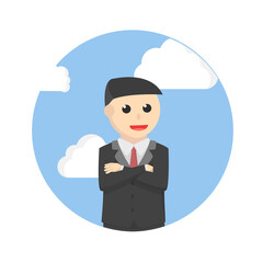 businessman in circle frame design people