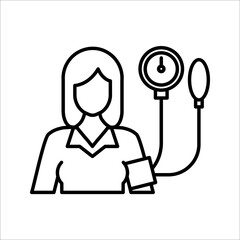 Vector illustration of a tensiometer. Equipment for measuring blood pressure icon on white background. EPS 10