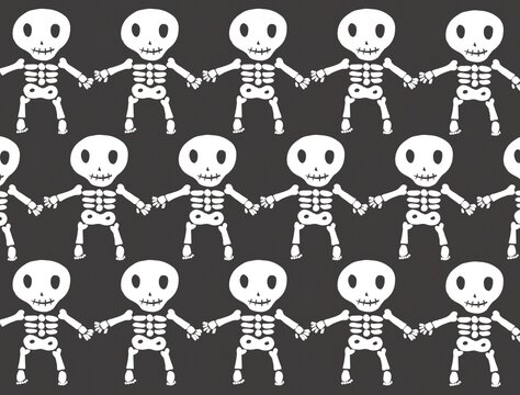 Skeleton spooky Halloween illustration 