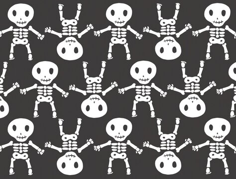 Skeleton spooky Halloween illustration 