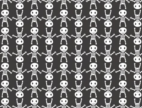Skeleton spooky Halloween illustration 
