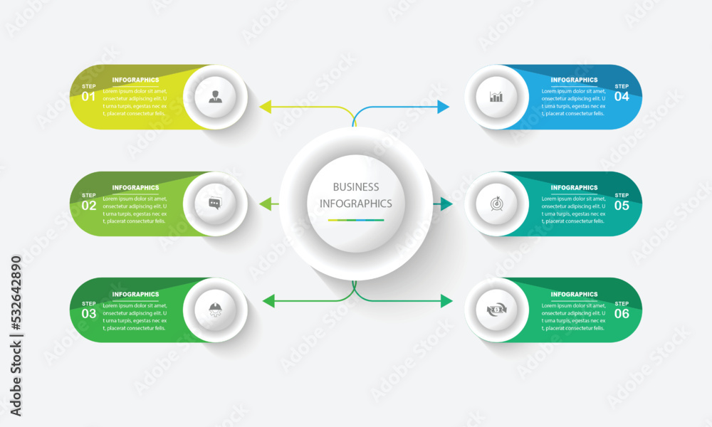 Poster business data visualization. process chart. abstract elements of graphs, diagrams with steps, option