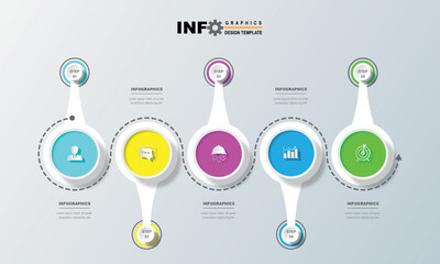 Business data visualization. Process chart. Abstract elements of graphs, diagrams with steps, options, sections or processes. Vector business template for presentations. Creative concept for infograph