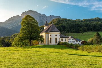 The pilgrimage church of the Visitation of the Virgin Mary in Ettenberg is a Roman Catholic, listed pilgrimage church in the Rococo style and is a filial church of the parish in Marktschellenberg
